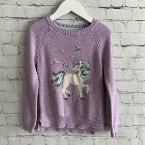Bopster & Mimi Girls Knit Purple Unicorn Metallic Sweater Size M (5-6)